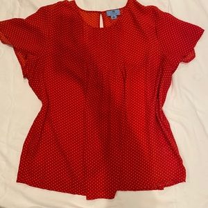 Flutter sleeve polka dot shirt by CeCe